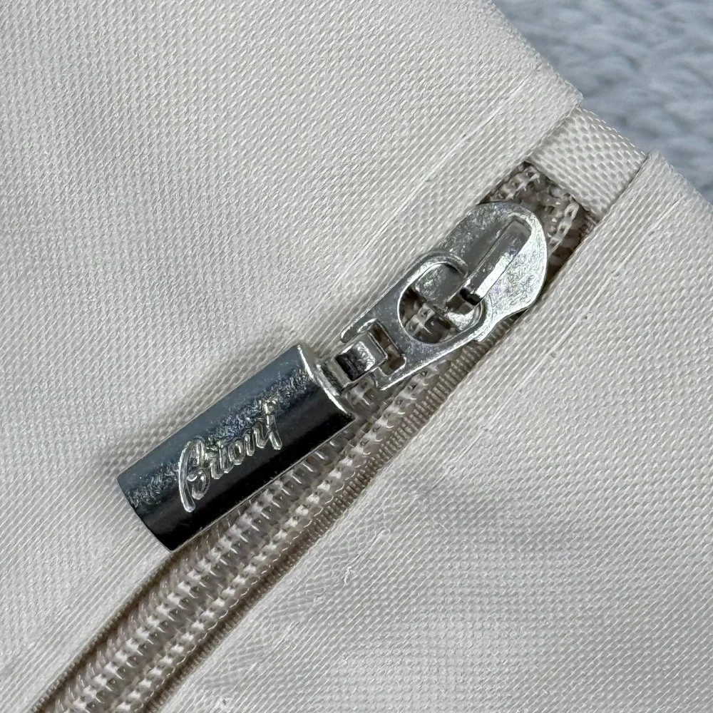 Brioni Garment Bag Cream Grey Logo Hanging Folding Suit Carrier Travel Cover 075